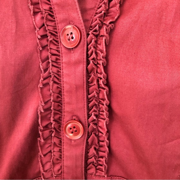 H&M Coral Button-Up Shirt Dress Medium - Picture 4 of 6